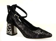 Czółenka - Czółenka Maciejka 5059S-01 czarne srebrne - miniaturka - grafika 1