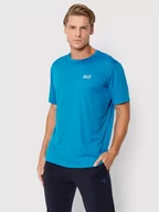 Koszulki sportowe męskie - Jack Wolfskin Koszulka techniczna Tech TM 1807071 Niebieski Regular Fit - miniaturka - grafika 1