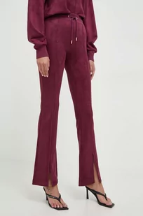 Guess spodnie dresowe kolor fioletowy gładkie - Spodnie damskie - miniaturka - grafika 1
