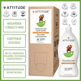 Attitude, Płyn do mycia naczyń, Skórka Cytrynowa (Citrus Zest), 700 ml - Płyny do naczyń - miniaturka - grafika 4