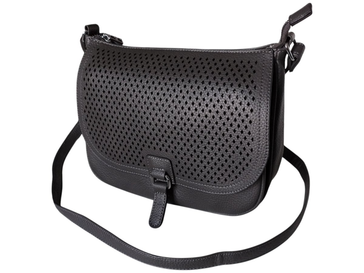 Torebka Damska, Miejska Mała Listonoszka Na Ramię, Kolor Szary Ciemny