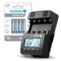 Ładowarki i akumulatory - ZESTAW Ładowarka akumulatorków Ni-MH everActive NC-3000 + 4x akumulatorki everActive R03/AAA Ni-MH 800 mAh - miniaturka - grafika 1