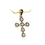 Biżuteria religijna - Złoty krzyżyk WZD1668 - Diament - miniaturka - grafika 1