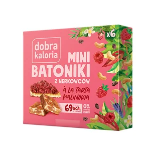 Dobra Kaloria Mini Batoniki z Nerkowców a'la Tarta Malinowa 6 sztuk 102g - - Batoniki - miniaturka - grafika 2