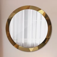Lustra - Lustro dekoracyjne okrągłe Złoto abstrakcja - miniaturka - grafika 1