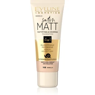 Eveline Satin Matt podkład 4w1104 102 Vanilla 30ml - Podkłady do twarzy - miniaturka - grafika 1