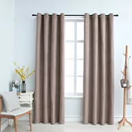 Zasłony - Zasłony zaciemniające z kółkami VIDAXL, taupe, 140x175 cm - miniaturka - grafika 1