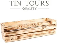 Donice - OPALANA DREWNIANA SKRZYNKA NA KWIATY I ZIOŁA 50x18x15 cm - miniaturka - grafika 1