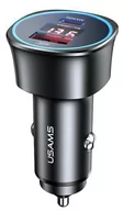 Ładowarki samochodowe - Usams Ładowarka  USAMS Ład sam 1xUSB+1xUSB-C C26 95W only head Fast Charge czarny/black CC146TC01 US-CC146 CC146TC01 - miniaturka - grafika 1
