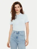 Koszulki i topy damskie - Lacoste Polo PF5462 Błękitny Slim Fit - miniaturka - grafika 1