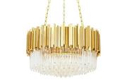 Lampy sufitowe - KingHome Lampa wisząca IMPERIAL GOLD 60 LED stal kryształ DW-D5688S.GOLD - miniaturka - grafika 1