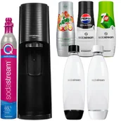 Saturatory - Saturator SodaStream Terra Black jedna butelka + Butelka Sodastream Pet Biała 1 litr + Syrop do SodaStream Pepsi max, mirinda light,7up free, 440 ml - miniaturka - grafika 1