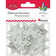 Decoupage - Titanum Drewniane gwiazdki ażurowe 2.5 x 2.9 cm białe 15 szt. - miniaturka - grafika 1