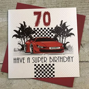 WHITE COTTON CARDS BIAŁA BAWEŁNA kartki"70 Have A Super Birthday" ręcznie robiona karta na 70. urodziny, kod LLR70 LLR70 - Kartki okolicznościowe i zaproszenia - miniaturka - grafika 1