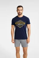 Piżamy damskie - Piżama Fact 40673-59X Granatowy Melanż - miniaturka - grafika 1