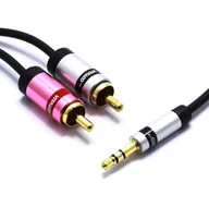 Kable komputerowe i do monitorów - Przewód wtyk jack 3,5mm - 2x wtyk cinch 1m JKR53 V - miniaturka - grafika 1