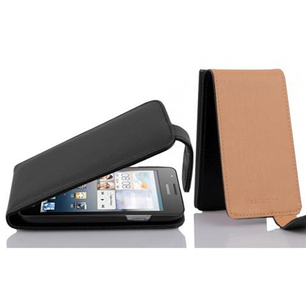 Etui ochronne Cadorabo do Huawei ASCEND G510 / G520 / G525 z czarną klapką na telefon komórkowy z imitacji skóry