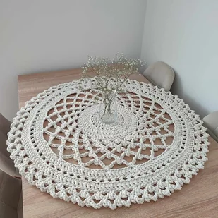 Serweta dekoracyjna szydełkowa ze sznurka 90cm - Obrusy i serwetki - miniaturka - grafika 1