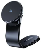 Uchwyty samochodowe do telefonów - Uchwyt samochodowy Wozinsky WCZ2Y2S magnetyczny z ładowarką indukcyjną 15W MagSafe do samochodu na kokpit - czarny - miniaturka - grafika 1