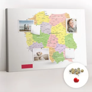 Korkowa Tablica 100x70 cm - Mapa Polski + Metaliczne Pinezki - Tablice i flipcharty - miniaturka - grafika 1