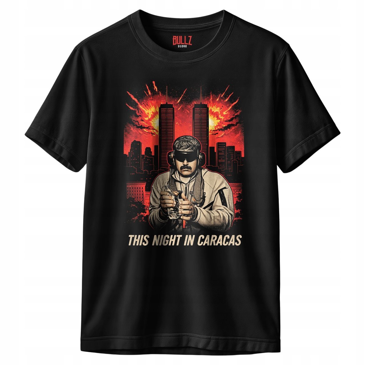 Koszulka czarna męska Maduro Caracas Trump USA Atak This night r. S
