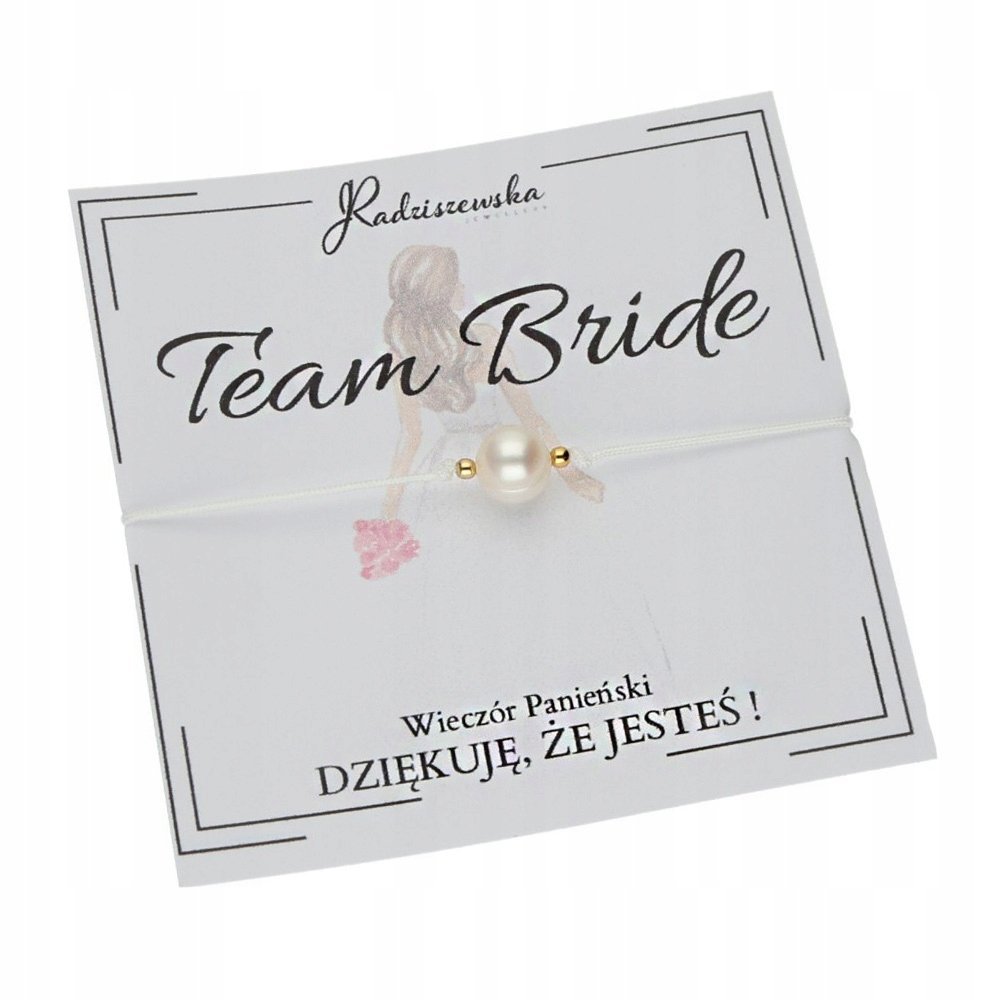 Bransoletka Na Wieczór Panieński Z Perłą Naturalną Srebro Pozłacane Prezent