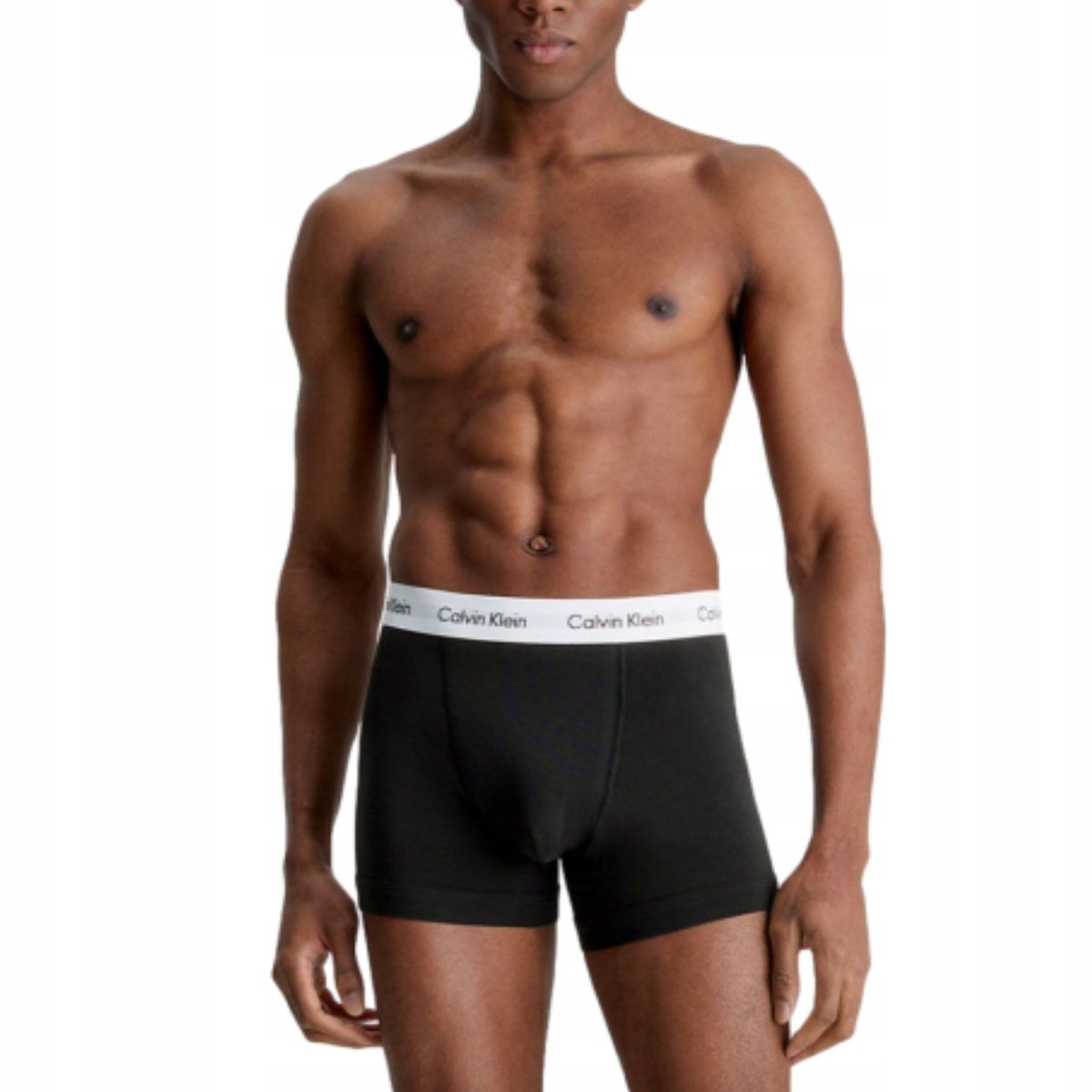 CALVIN KLEIN CZARNE BOKSERKI Z BAWEŁNY Z LOGO NA PASIE S J2A
