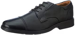Buty dla chłopców - Clarks Męska czapka Clarkslite Oxford, czarna skóra, rozmiar 39,5 EU - grafika 1