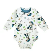 Body dla niemowląt - Ewa Collection, Body dziecięce z długim rękawem, Piesek, rozmiar 62 - miniaturka - grafika 1
