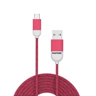 Kable USB - PANTONE kabel USB - microUSB 1,5m 2,4A PT-MC001-5 Pink 184C - miniaturka - grafika 1