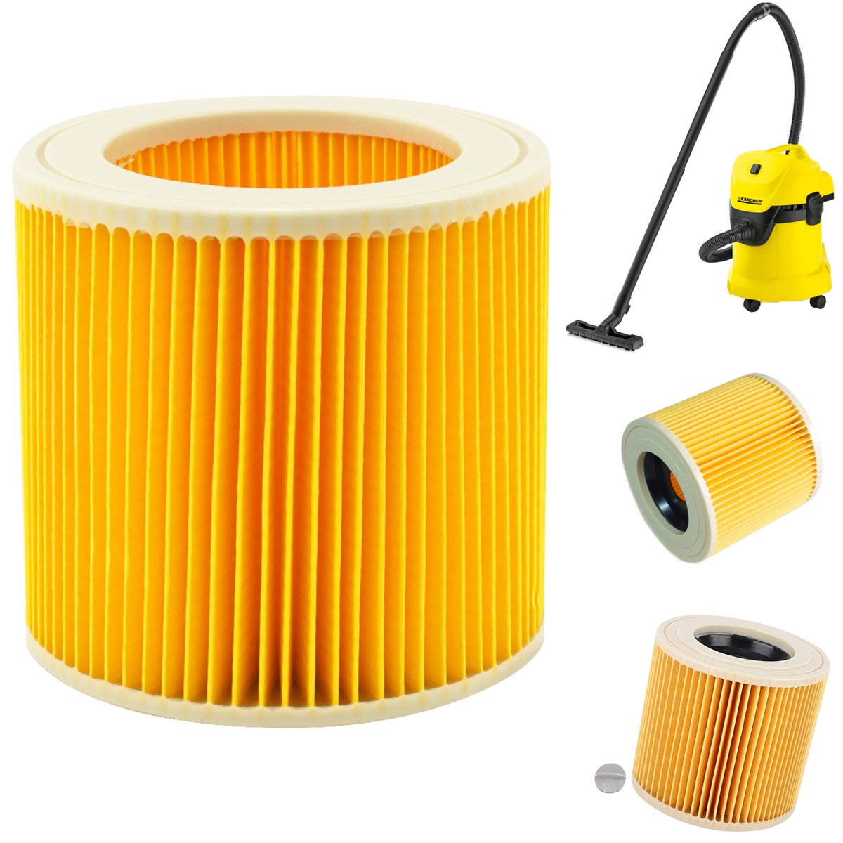 Filtr do odkurzacza Karcher Model WD3, WD4 wkład filtracyjny 12x11,5 cm