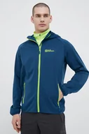 Kurtki i kamizelki sportowe męskie - Jack Wolfskin kurtka outdoorowa Feldberg Hoody kolor niebieski - miniaturka - grafika 1