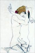 Plakaty - Two Women Embracing, Egon Schiele - plakat Wymiar do wyboru: 61x91,5 cm - miniaturka - grafika 1