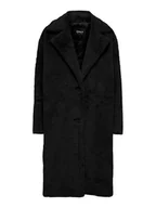 Płaszcze damskie - ONLY Futro 15294033 Czarny Loose Fit - miniaturka - grafika 1