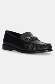 Mokasyny damskie - Tommy Hilfiger mokasyny skórzane SOFT LEATHER HORSEBIT LOAFER damskie kolor czarny na płaskim obcasie FW0FW08414 - miniaturka - grafika 1