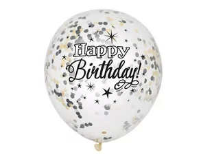Balony przezroczyste z nadrukiem oraz konfetti w środku - 30 cm - 6 szt. - Balony i akcesoria - miniaturka - grafika 1