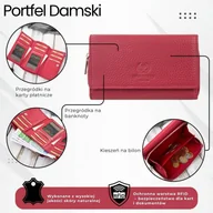 Portfele - Portfel damski duży czerwony ze skóry naturalnej pojemny Paolo Peruzzi T-138-RD - miniaturka - grafika 1