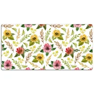 Podkładki na biurko - Ochronna mata na biurko Akwarela Kwiaty 120x60 cm, Dywanomat - miniaturka - grafika 1