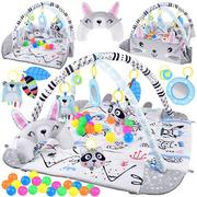 Krzesełka do karmienia - Duża Mata edukacyjna dla niemowląt 4w1 + 20 kolorowych piłek ZA4647 - miniaturka - grafika 1