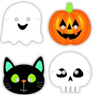 Dodatki do strojów karnawałowych - Amscan, Maski Halloween Friends, 8szt - miniaturka - grafika 1