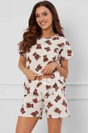 Piżamy damskie - Piżama Italian Fashion Miśka kr.r. kr.sp. druk/ecru - miniaturka - grafika 1