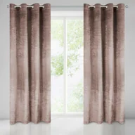 Zasłony - Zasłona Gotowa Na Przelotkach 140X250 Elizia Różowa Pudrowa Welurowa Zdobiona Brokatem Eurofirany - miniaturka - grafika 1