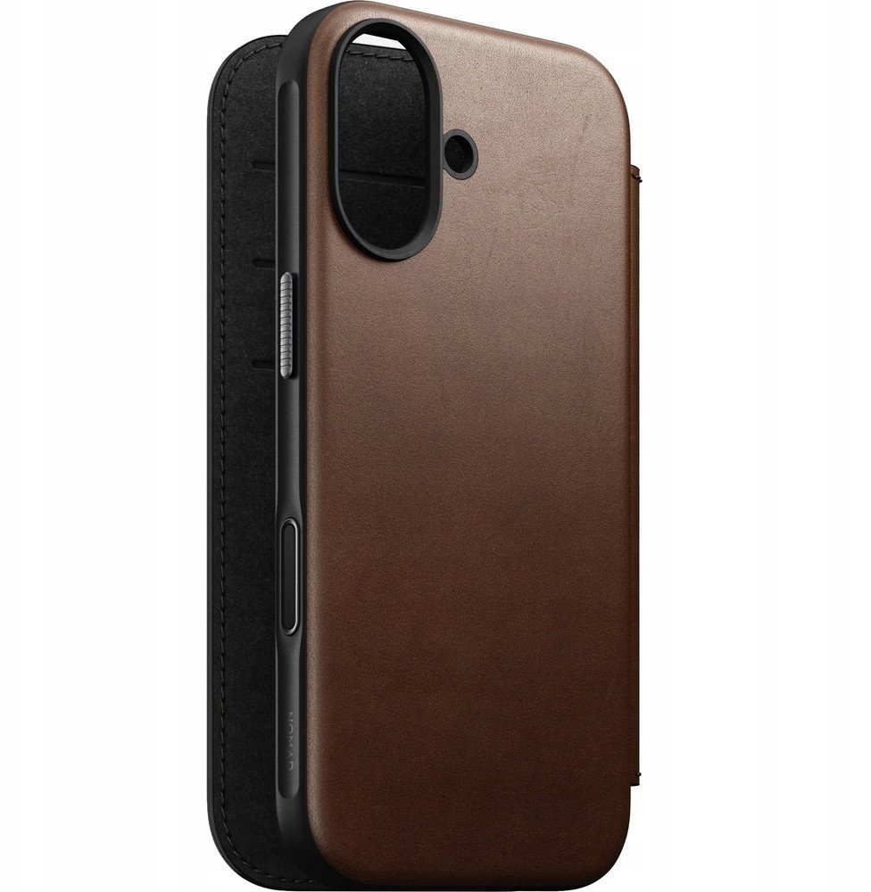 NOMAD Modern Leather Folio - skórzane etui do iPhone 17 kompatybilne z MagSafe brown