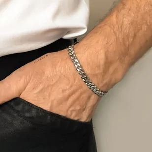 Bransoletka męska pancerka srebrna gruba 7 mm 18 cm, 21 cm lub 23 cm - Bransolety męskie - miniaturka - grafika 1