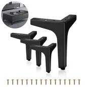 Zawiasy, okucia i inne akcesoria - sztuki czarnych metalowych trójkątnych nóg meblowych - 13 cm - ze śrubami - Nogi do stołu meblowego - Ciężkie metalowe meble - miniaturka - grafika 1