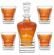 Karafki - Karafka geometric z 4 szklankami i grawerem dla miłośnika gór po - miniaturka - grafika 1