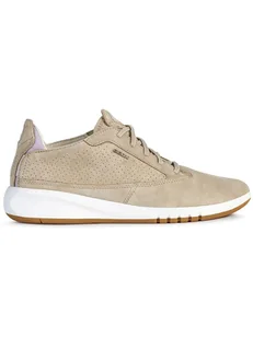 Geox Skórzane sneakersy "Aerantis" w kolorze beżowo-białym - Trampki damskie - miniaturka - grafika 1