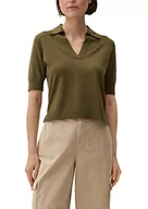 Swetry damskie - s.Oliver Damski sweter z kołnierzykiem polo, krótki rękaw, zielony, 42 (DE), zielony, 42 - miniaturka - grafika 1