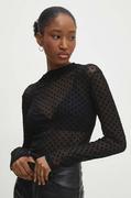 Bluzki damskie - Answear Lab bluzka damska kolor czarny wzorzysta - miniaturka - grafika 1