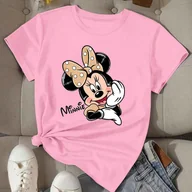Inne - TEMU Koszulka z Grafiką Minnie Mouse dla Kobiet - Czerwona, Krótki Rękaw, Idealna na Wiosnę i , Lekki Poliestrowy Materiał, Doskonały Prezent dla - miniaturka - grafika 1